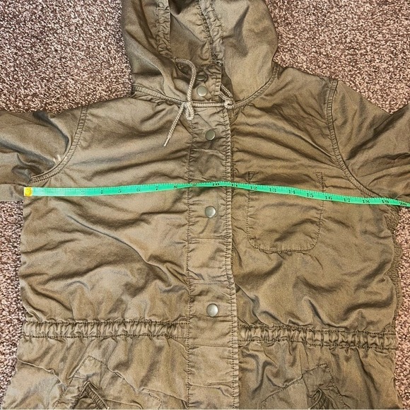 J.Crew Womens Olive Green Utility Parka Hooded Jacket Size S Striped Lining - Picture 5 of 7